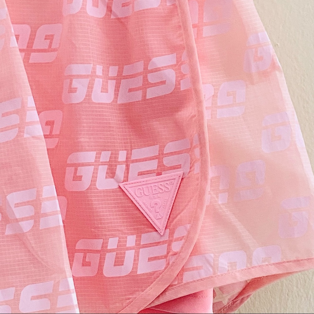 GUESS Shorts Pink Logo Active Size M - Picture 3 of 5